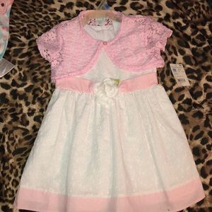 Baby girl white with pink dress